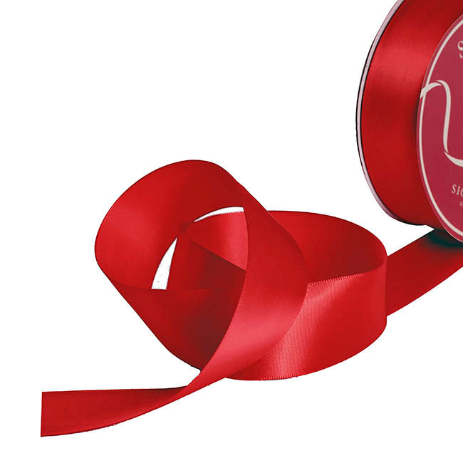 Bulk Ribbon Single Face Satin Red (38mmx50yd)