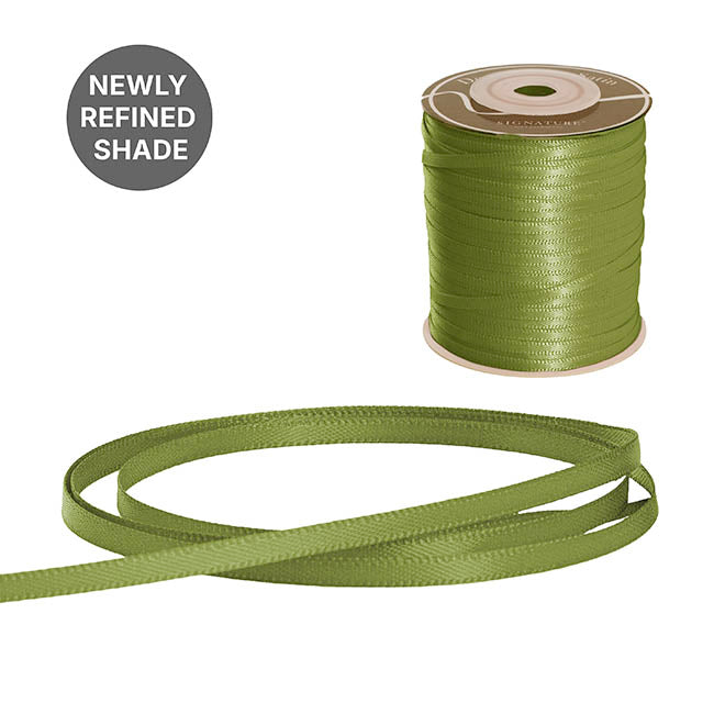Ribbon Satin Deluxe Double Faced Olive (3mmx91m)
