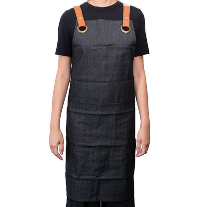 Stylish Denim Apron With Pockets Charcoal (81x87cm)