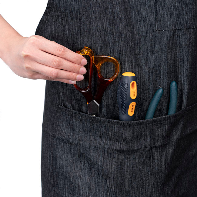 Stylish Denim Apron With Pockets Charcoal (81x87cm)