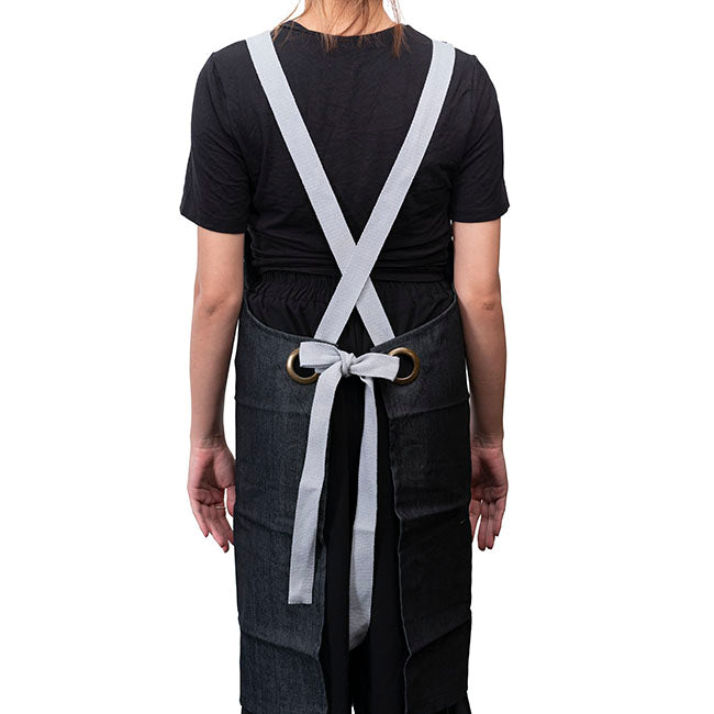 Stylish Denim Apron With Pockets Charcoal (81x87cm)