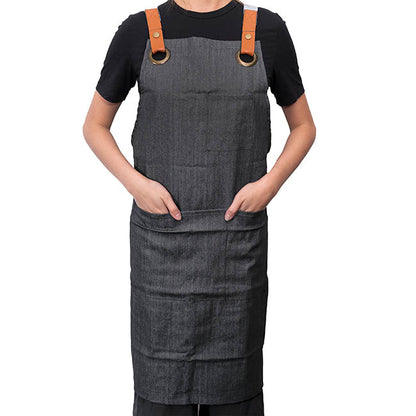 Koch & Co Stylish Denim Apron Pockets Charcoal (81x87cm)