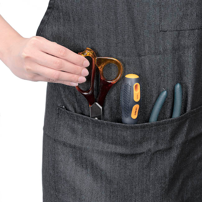Koch & Co Stylish Denim Apron Pockets Charcoal (81x87cm)