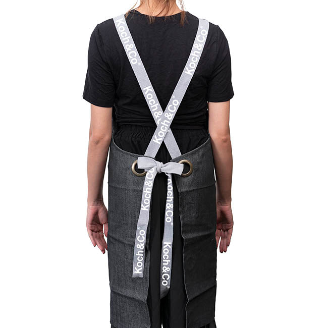 Koch & Co Stylish Denim Apron Pockets Charcoal (81x87cm)