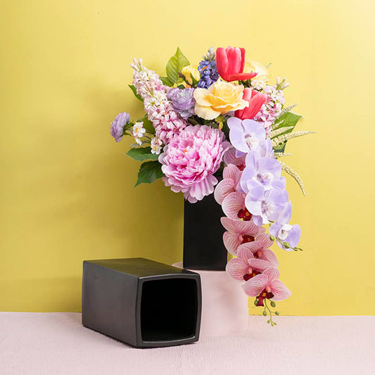 Ceramic Bondi Square Tank Set 2 Matte Black (15x15x29.5cmH)