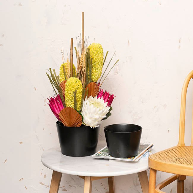 Ceramic Bondi Conical Tapered Set 2 Matte Black (23Dx16cmH)