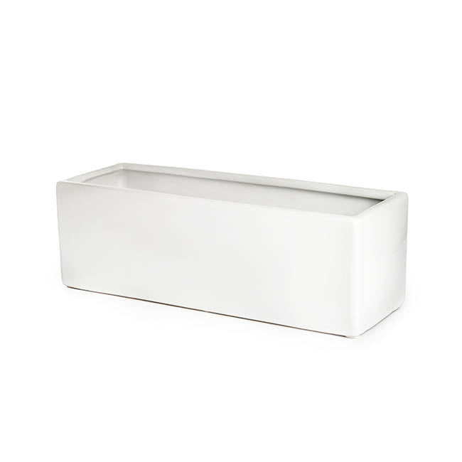 Ceramic Bondi Rectangle Trough White (36x12x12cmH)