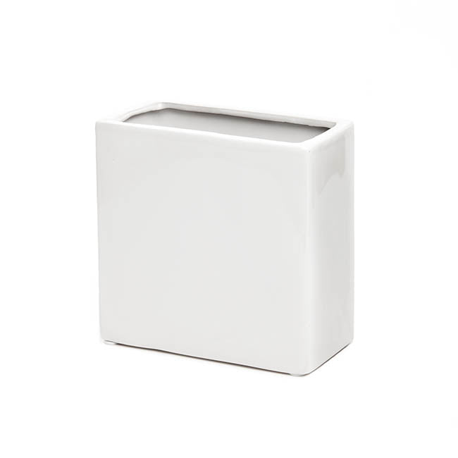 Ceramic Bondi Rectangle Vase White (8x16x16cmH)