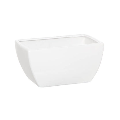 Ceramic Flora Taper Rectangle Pot 18x12x9cmH White