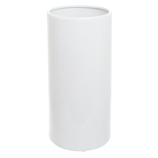 Ceramic Bondi Cylinder Vase White (18Dx40cmH)