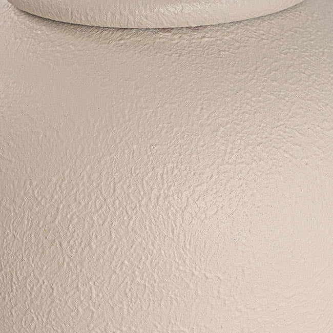 Kaya Vase Round Metal White (29x28cmH)