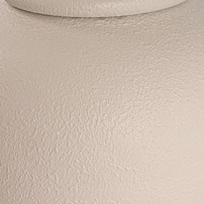 Kaya Vase Round Metal White (29x28cmH)
