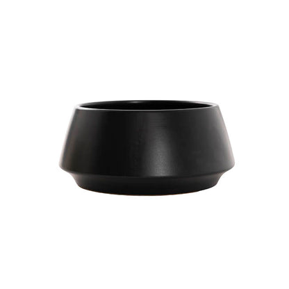 Ceramic Modern Arrowed Pot Matte Black (22.3Dx10cmH)