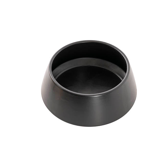 Ceramic Modern Arrowed Pot Matte Black (22.3Dx10cmH)