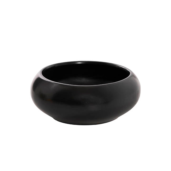 Ceramic Modern Bowl Medium Matte Black (21.8Dx8.5cmH)