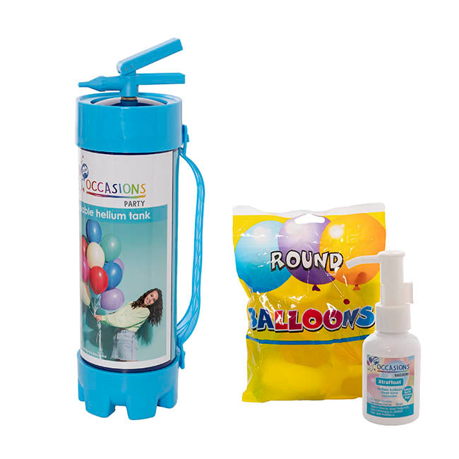 Helium Tank Latex Balloon Kit w Gel & Balloons (2.2L)