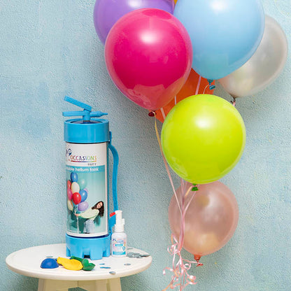 Helium Tank Latex Balloon Kit w Gel & Balloons (2.2L)