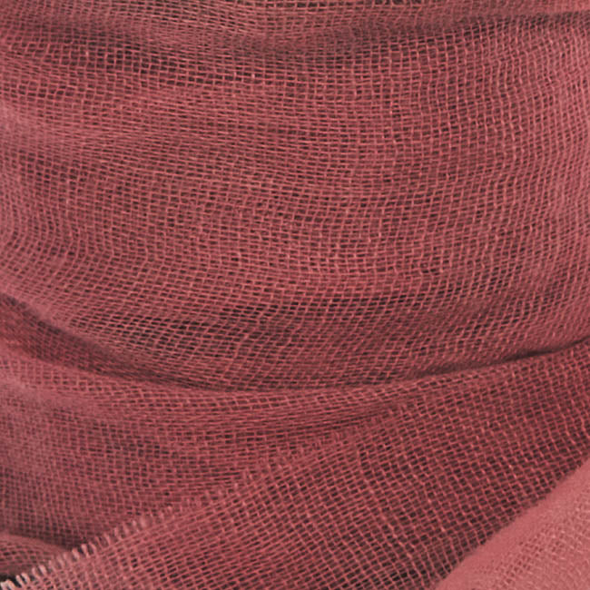 Ribbon with Wooden Spool Faux Silk Frayed Burgundy (80mmx5m)