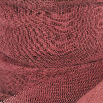 Ribbon with Wooden Spool Faux Silk Frayed Burgundy (80mmx5m)