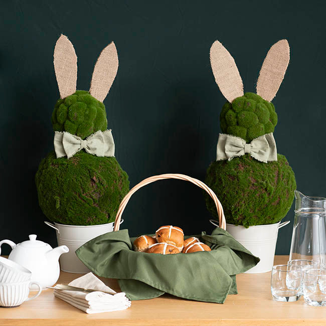 Ribbon with Wooden Spool Calico Deep Sage (80mmx5m)