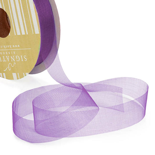 Bulk Organza Ribbon Cut Edge Violet (25mmx100m)