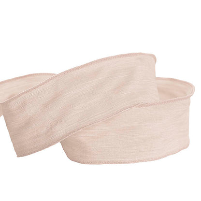 Ribbon Rustic Linen Wire Edge Natural (60mmx20m)