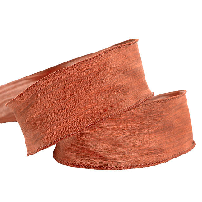 Ribbon Rustic Linen Wire Edge Burnt Sienna (60mmx20m)