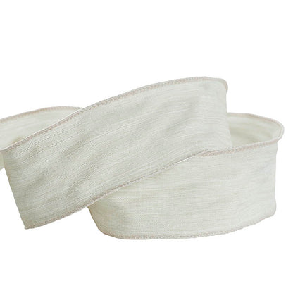 Ribbon Rustic Linen Wire Edge Pastel Sage Green (60mmx20m)