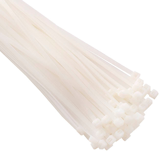 Heavy Duty Cable Ties 4.8mm x 25cm White (Pack 100)