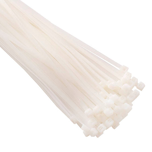 Heavy Duty Cable Ties 4.8mm x 25cm White (Pack 100)