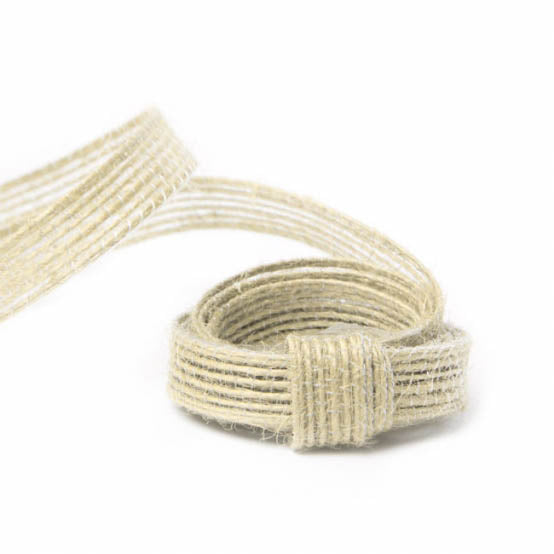 Natural Fiber Jute Ribbon Ivory (10mmx10m)