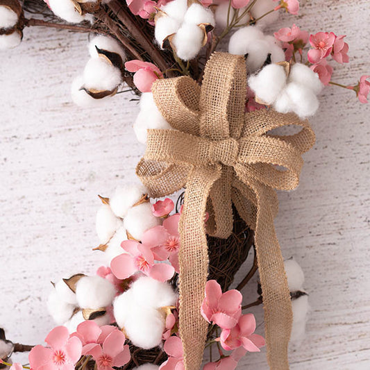 Natural Jute Ribbon Sewn Edge Natural (25mmx10m)