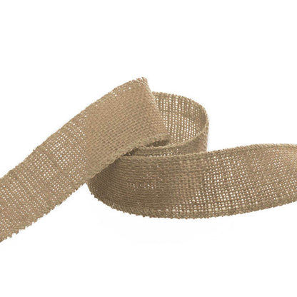 Natural Jute Ribbon Sewn Edge Natural (40mmx10m)