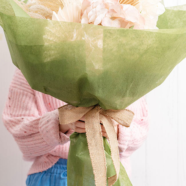 Natural Jute Ribbon Sewn Edge Natural (40mmx10m)