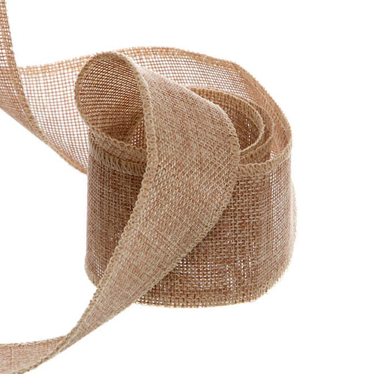 Faux Jute Ribbon Sewn Edge Natural (50mmx10m)