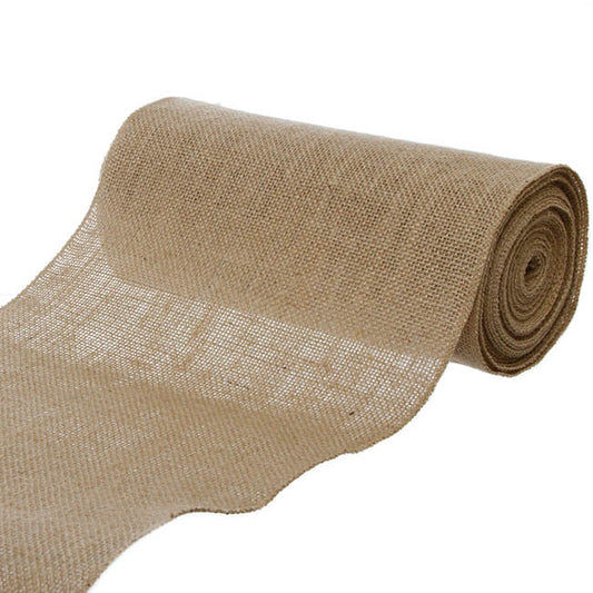 Natural Jute Ribbon Sewn Edge Natural (250mmx10m)