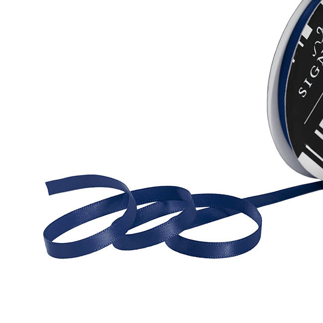 Ribbon Satin Deluxe Double Faced Navy (6mmx25m)