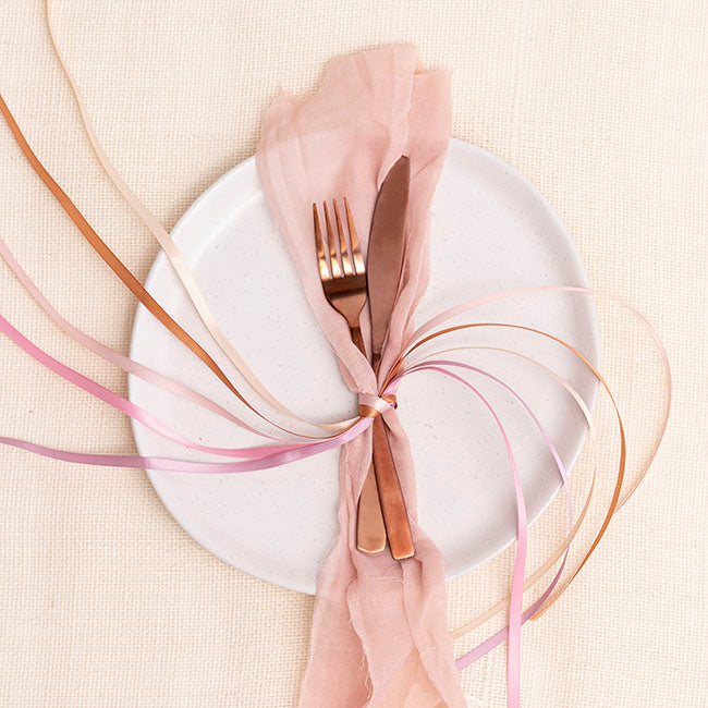 Ribbon Satin Deluxe Double Faced Rose Gold (6mmx25m)