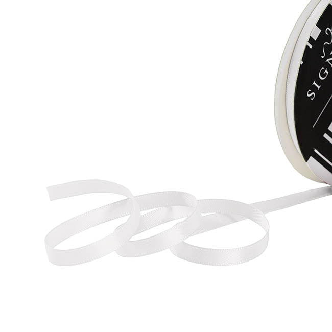 Ribbon Satin Deluxe Double Faced White (6mmx25m)