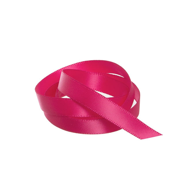 Ribbon Satin Deluxe Double Faced Hot Pink (10mmx25m)