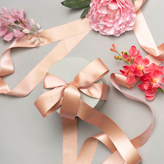 Ribbon Double Face Satin Shimmer Soft Pink (38mmx20m)