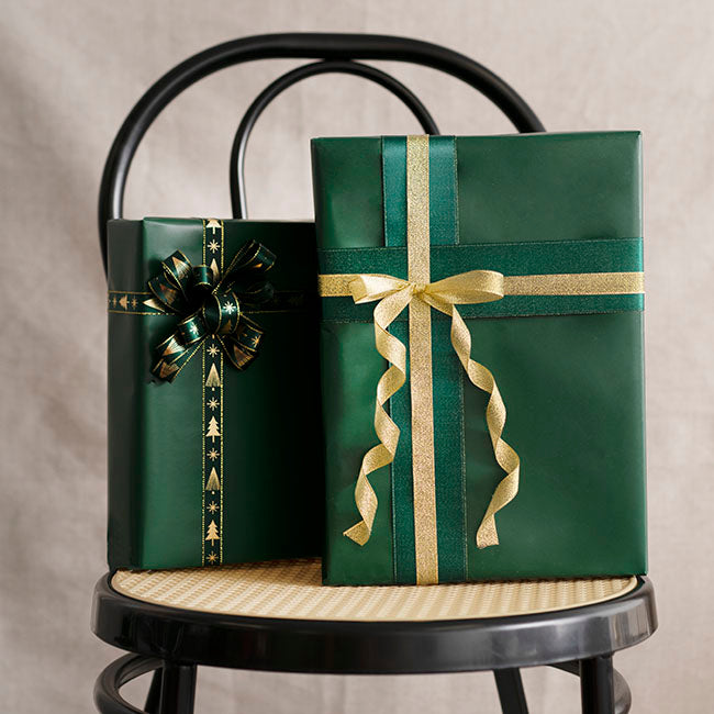 Ribbon Double Face Satin Shimmer Forest Green (38mmx20m)