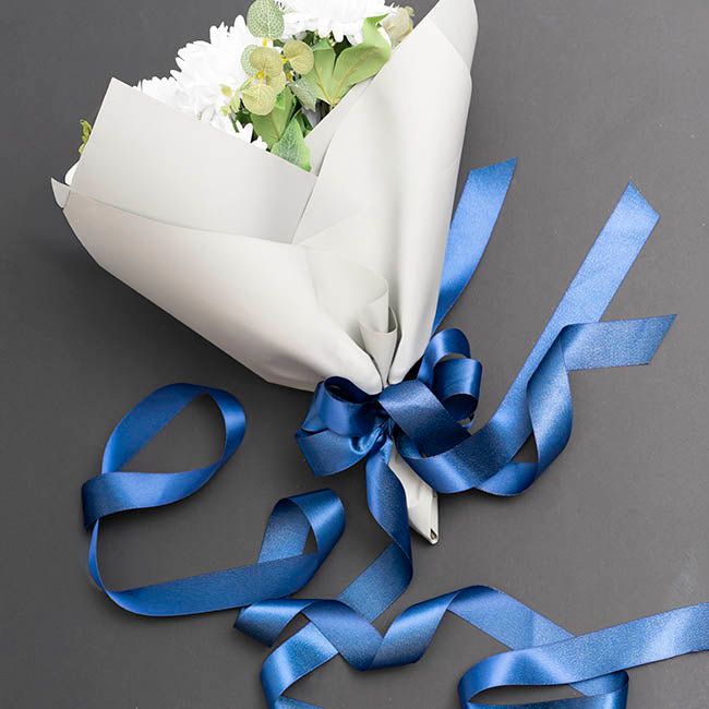 Ribbon Double Face Satin Shimmer Navy Blue (38mmx20m)