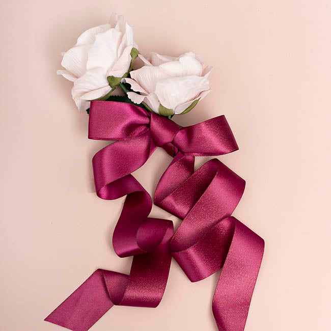 Ribbon Double Face Satin Shimmer Plum (38mmx20m)