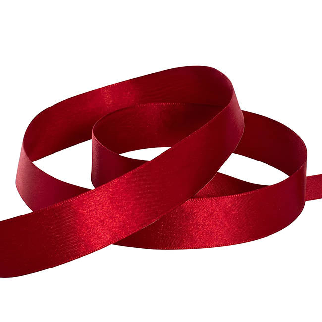 Ribbon Double Face Satin Shimmer Dark Red (25mmx20m)
