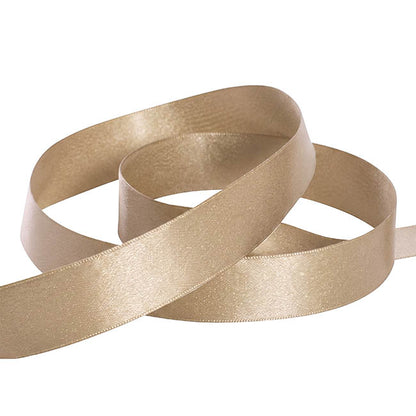 Ribbon Double Face Satin Shimmer Ivory Gold (25mmx20m)