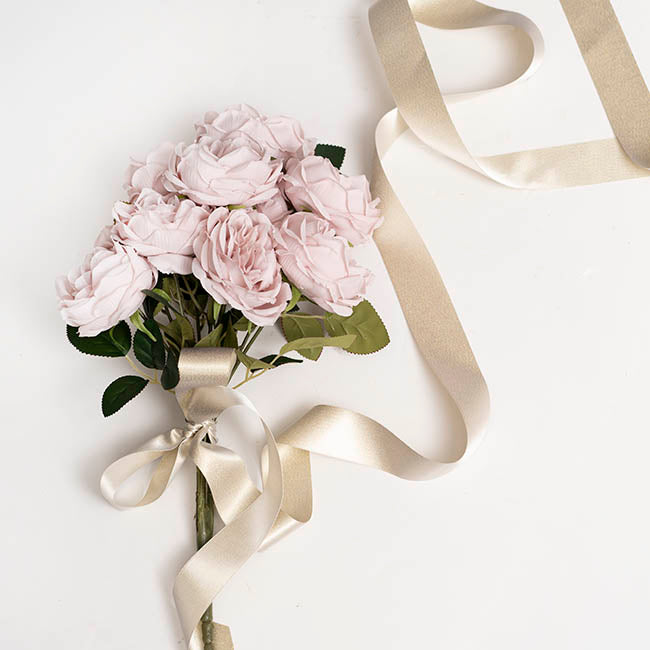 Ribbon Double Face Satin Shimmer Ivory Gold (38mmx20m)