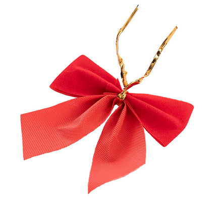 Pre-Made Bow Velvet Mini Pack 12 Red (6.5*6.5cm)