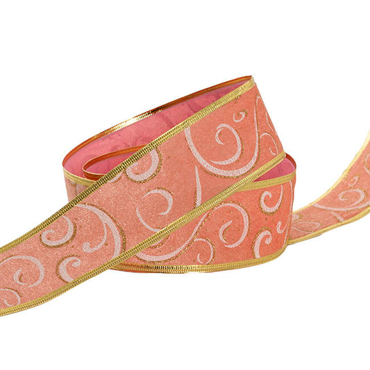 Ribbon Velvet Swirl Sonic Edge Pink Gold (60mmx20m)