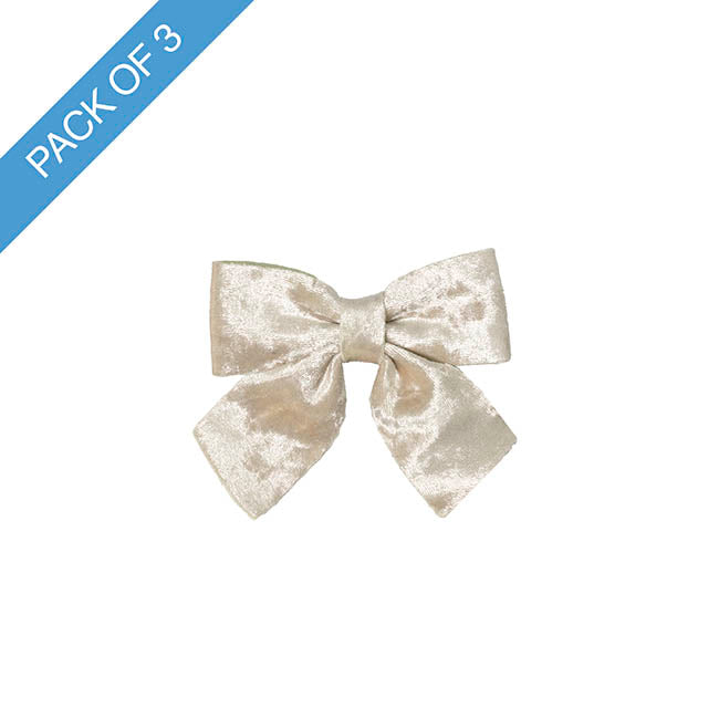 Pre-Made Bow Crushed Velvet Small Pack 3 Champers (9x12cm)